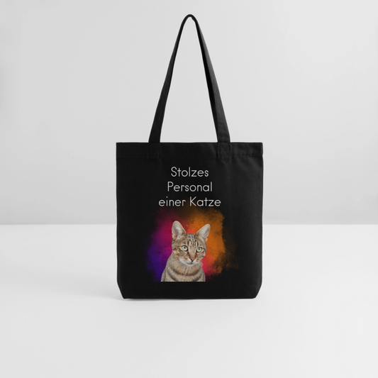 Pedro´s Stoffbeutel Stolzes Personal einer Katze White Edition - Schwarz