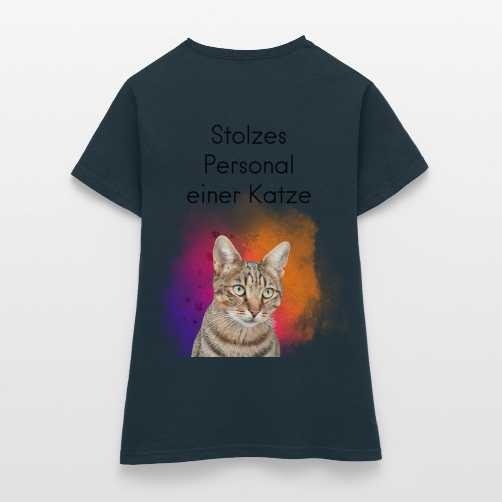 Pedro's T-Shirt CAT MOM Stolzes Personal einer Katze Black Edition - Navy