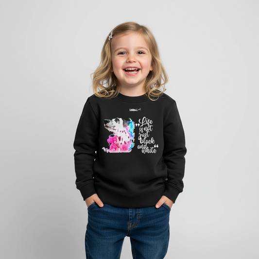 Boa's Pullover Splash Life is not just black and white Edition White - Schwarz