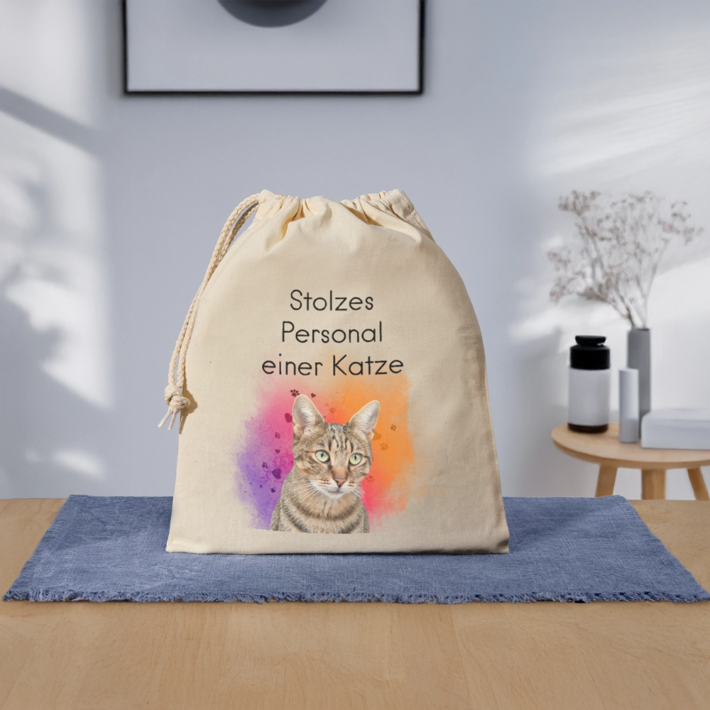Pedro´s Baumwollbeutel Stolzes Personal einer Katze Black Edition - Natur