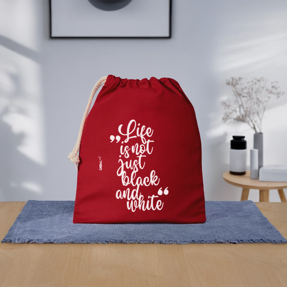 Life is not just black and white Baumwollbeutel White Edition - Rot