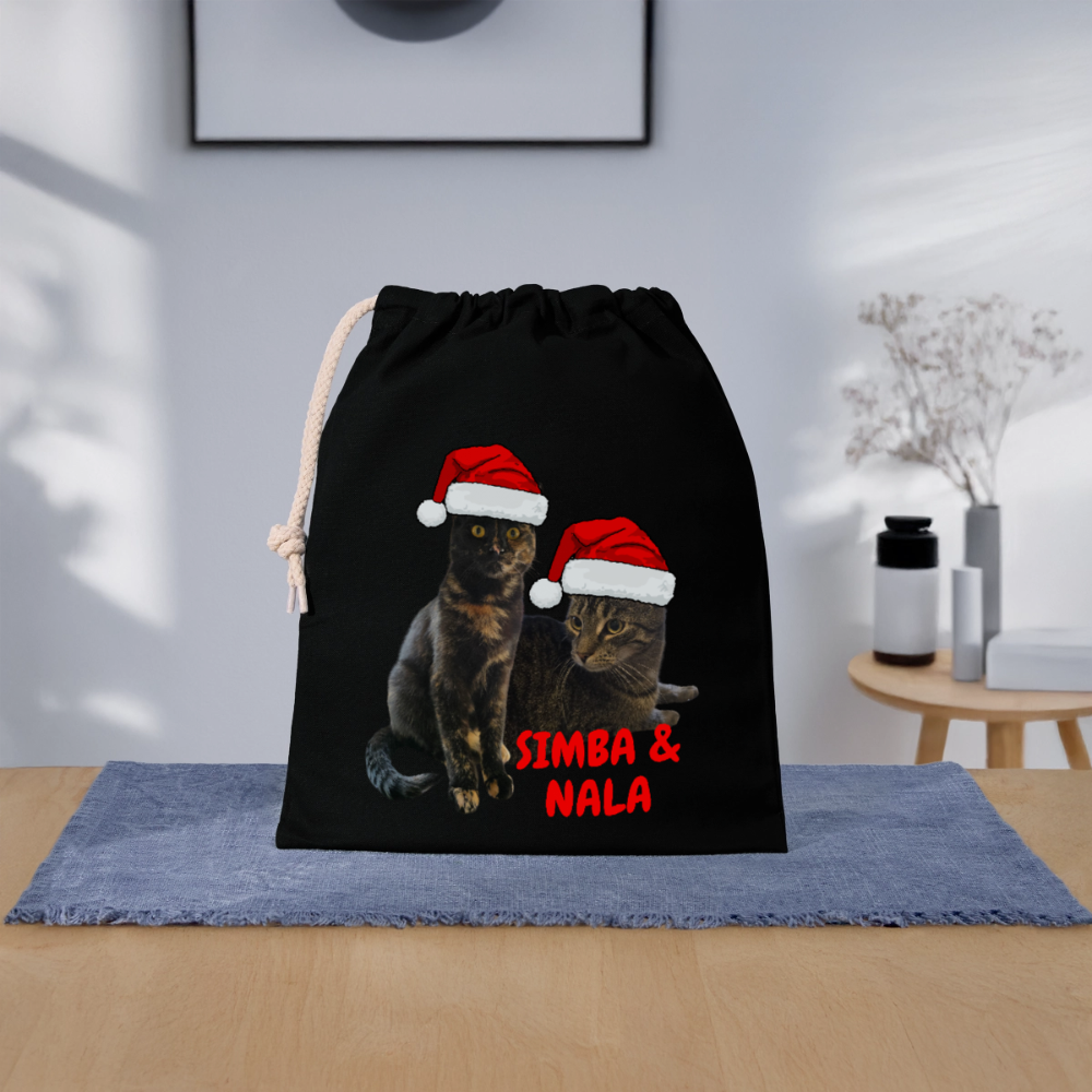Nala´s und Simba´s Baumwollbeutel Weihnachtsedition - Schwarz