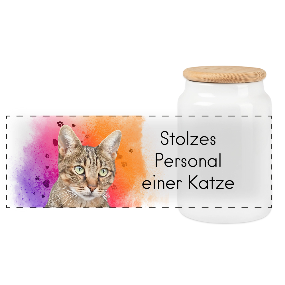 Pedro´s Keksdose Stolzes Personal einer Katze - Weiß