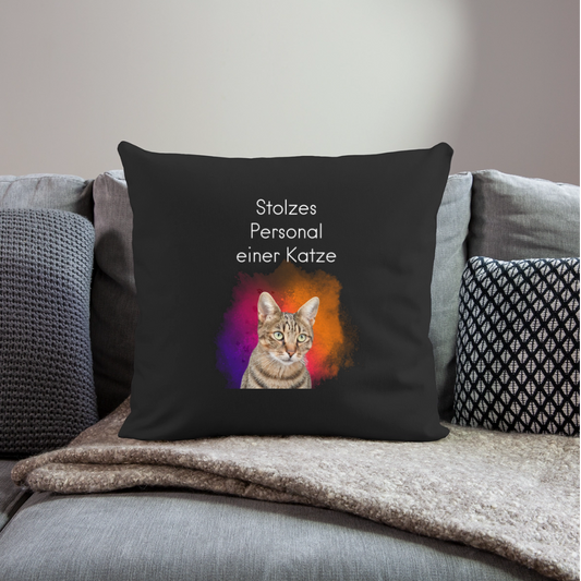 Pedro´s Kissen Stolzes Personal einer Katze White Edition - Schwarz