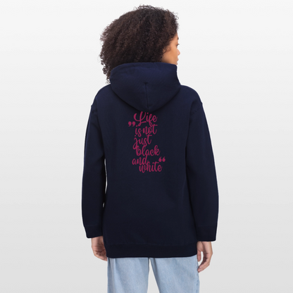 LiNBW. Crew Hoodie Pink Edition Life is not just black and white - Navy