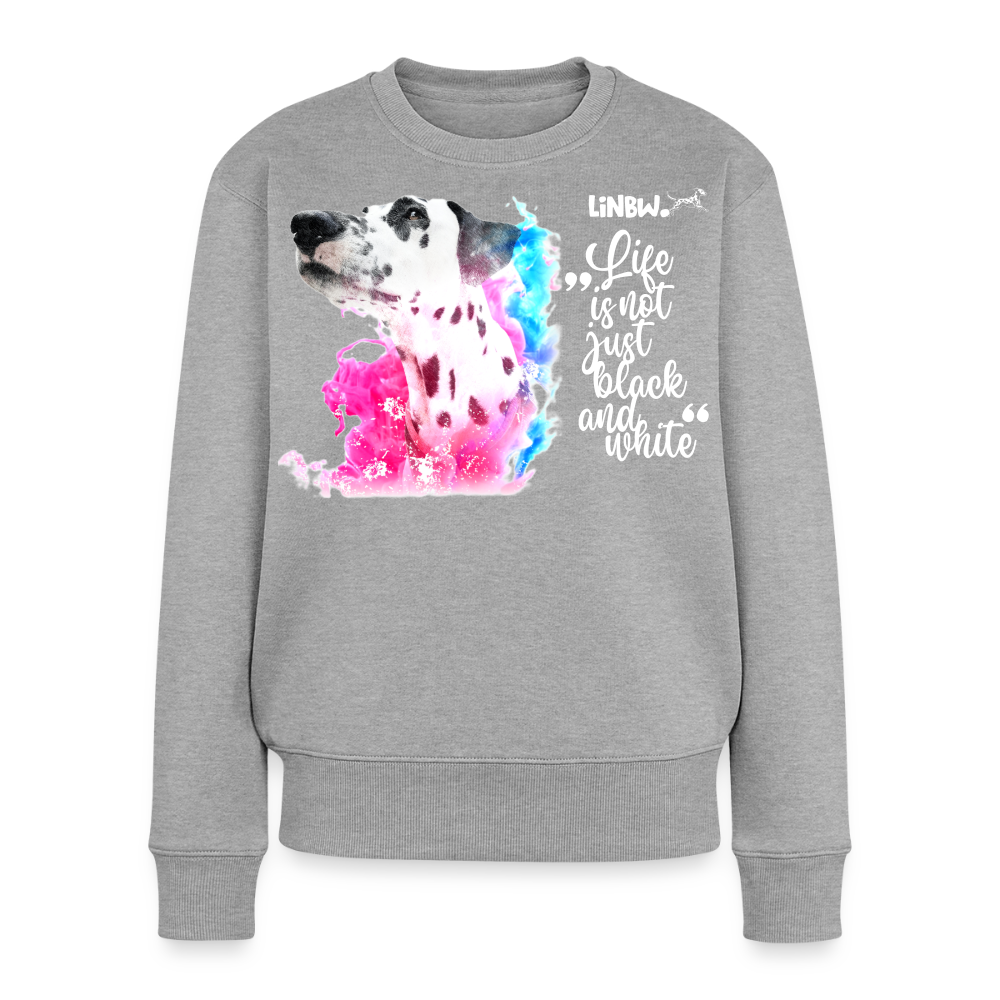 Boa's Pullover Splash Life is not just black and white Edition White - Grau meliert