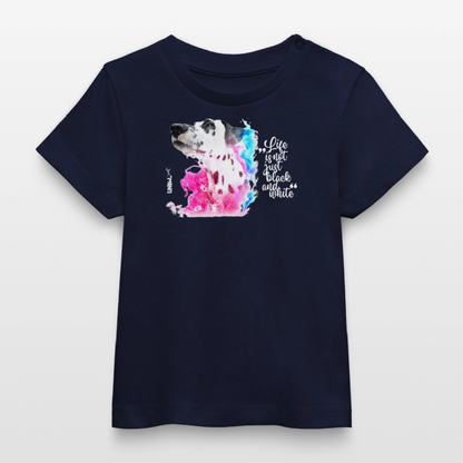 Boa's T-Shirt Splash Life is not just black and white Edition White - Navy
