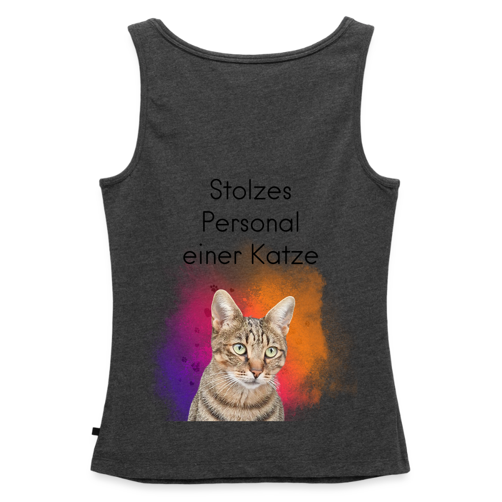 Pedro´s Tank Top Premium Stolzes Personal einer Katze CAT MOM Black Edition - Anthrazit meliert