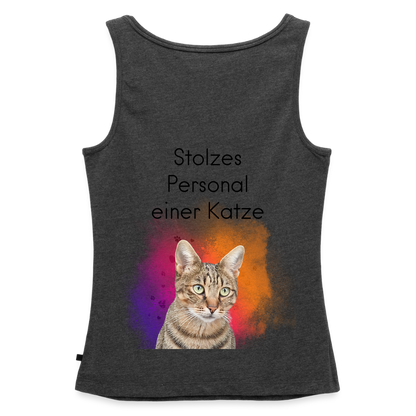 Pedro´s Tank Top Premium Stolzes Personal einer Katze CAT MOM Black Edition - Anthrazit meliert