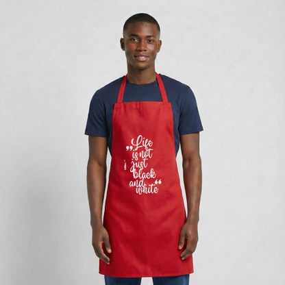 Life is not just black and white Kochschürze White Edition - Rot