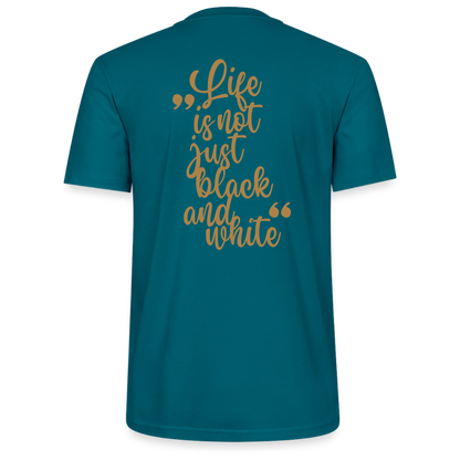 LiNBW. Unisex T-Shirt Premium Crew Brown Edition Life is not just black and white - Ozeanblau