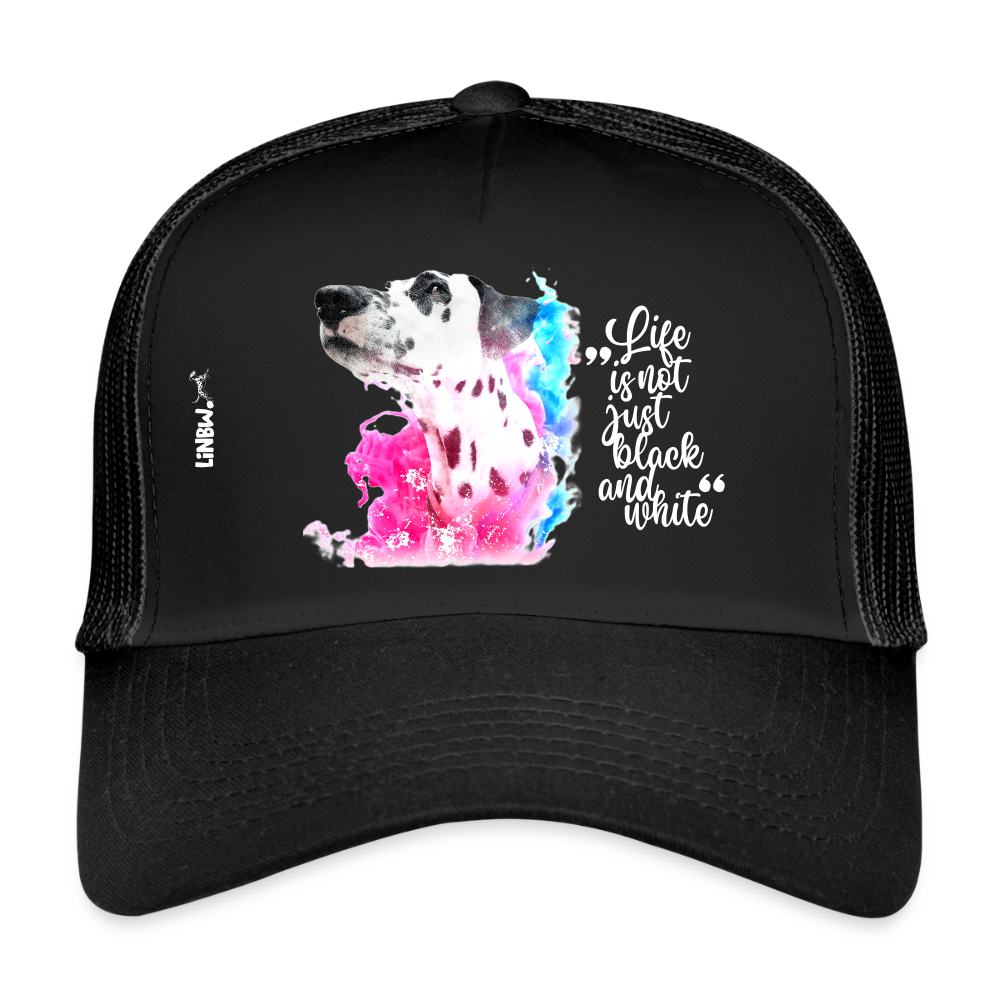 Boa´s Trucker Cap Splash Life is not just black and white Edition White - Schwarz/Schwarz