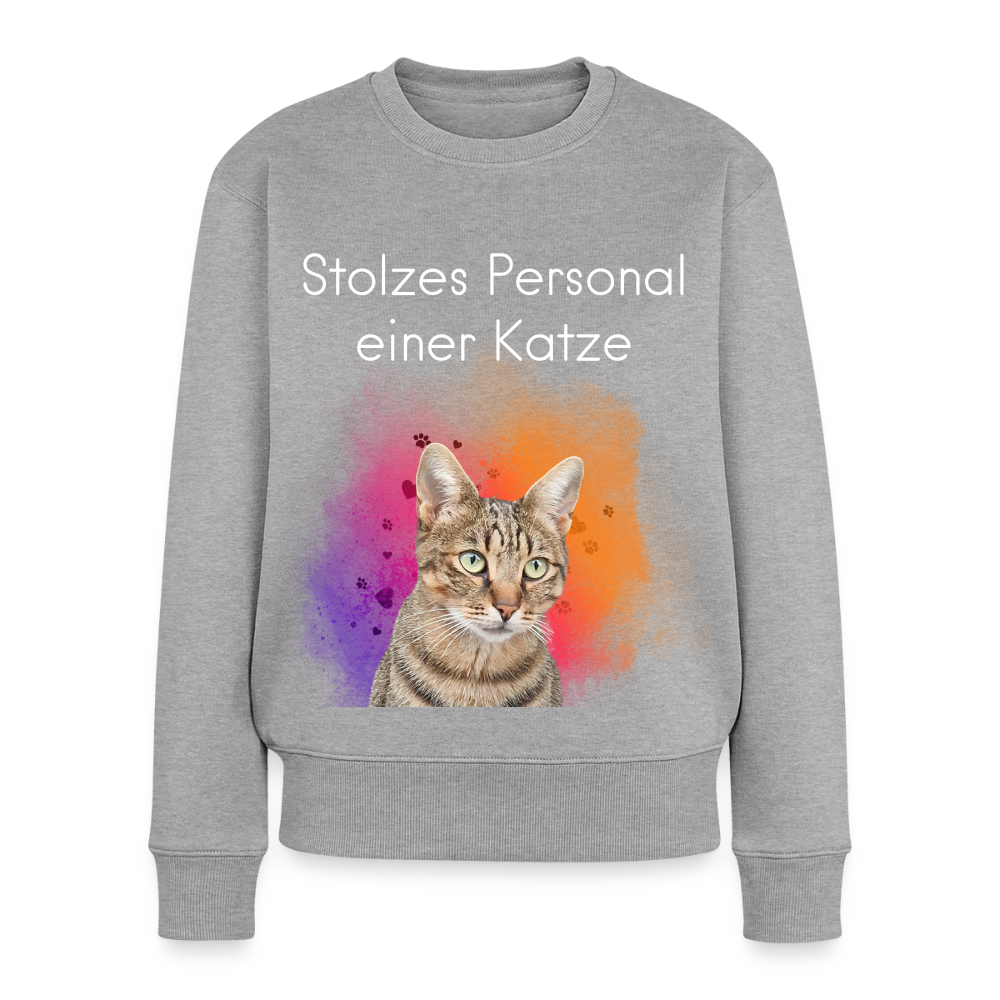 Pedro's Pullover Stolzes Personal einer Katze White Edition - Grau meliert