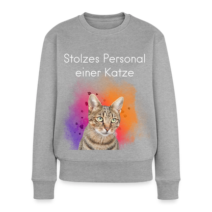 Pedro's Pullover Stolzes Personal einer Katze White Edition - Grau meliert