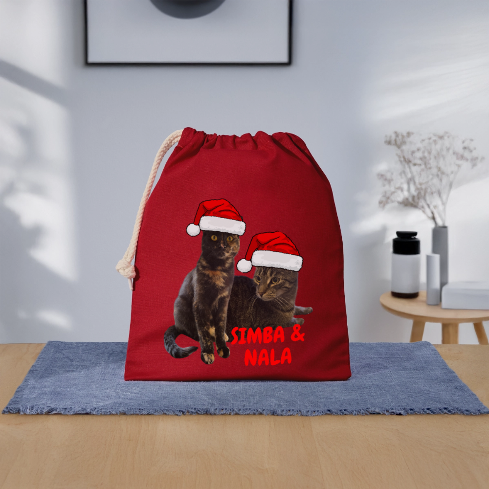 Nala´s und Simba´s Baumwollbeutel Weihnachtsedition - Rot