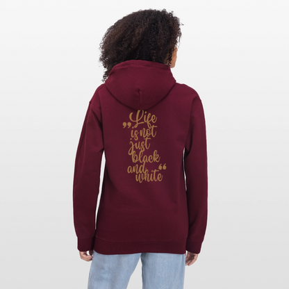 LiNBW. Crew Hoodie Brown Edition Life is not just black and white - Maroon