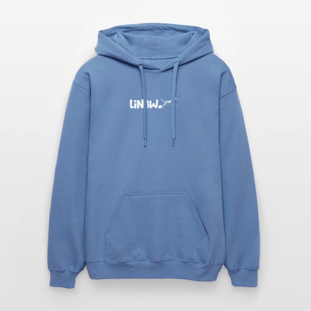 LiNBW. Crew Hoodie White Edition Life is not just black and white - Carolina Blue