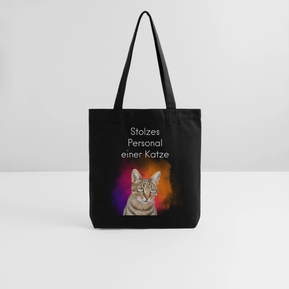 Pedro´s Stoffbeutel Stolzes Personal einer Katze White Edition - Schwarz