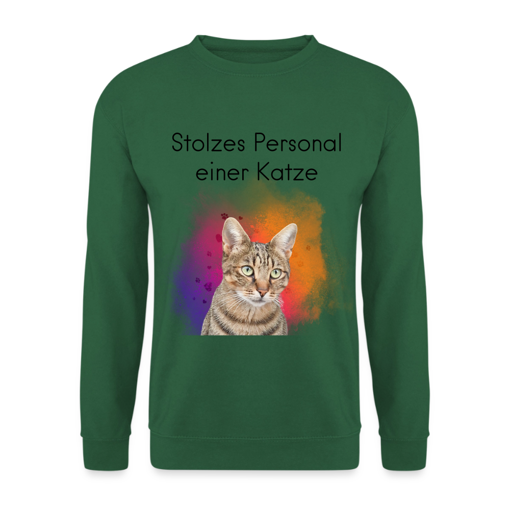Pedro's Classic Pullover Stolzes Personal einer Katze Black Edition - Grün