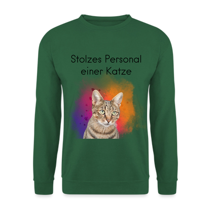 Pedro's Classic Pullover Stolzes Personal einer Katze Black Edition - Grün