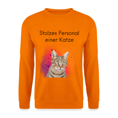 Pedro's Classic Pullover Stolzes Personal einer Katze Black Edition - Orange