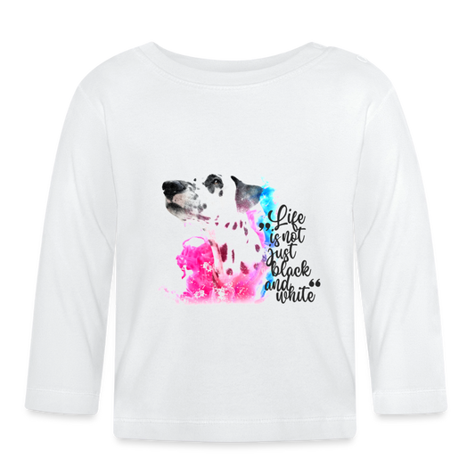 Boa´s Langarmshirt Splash Life is not just black and white - Weiß