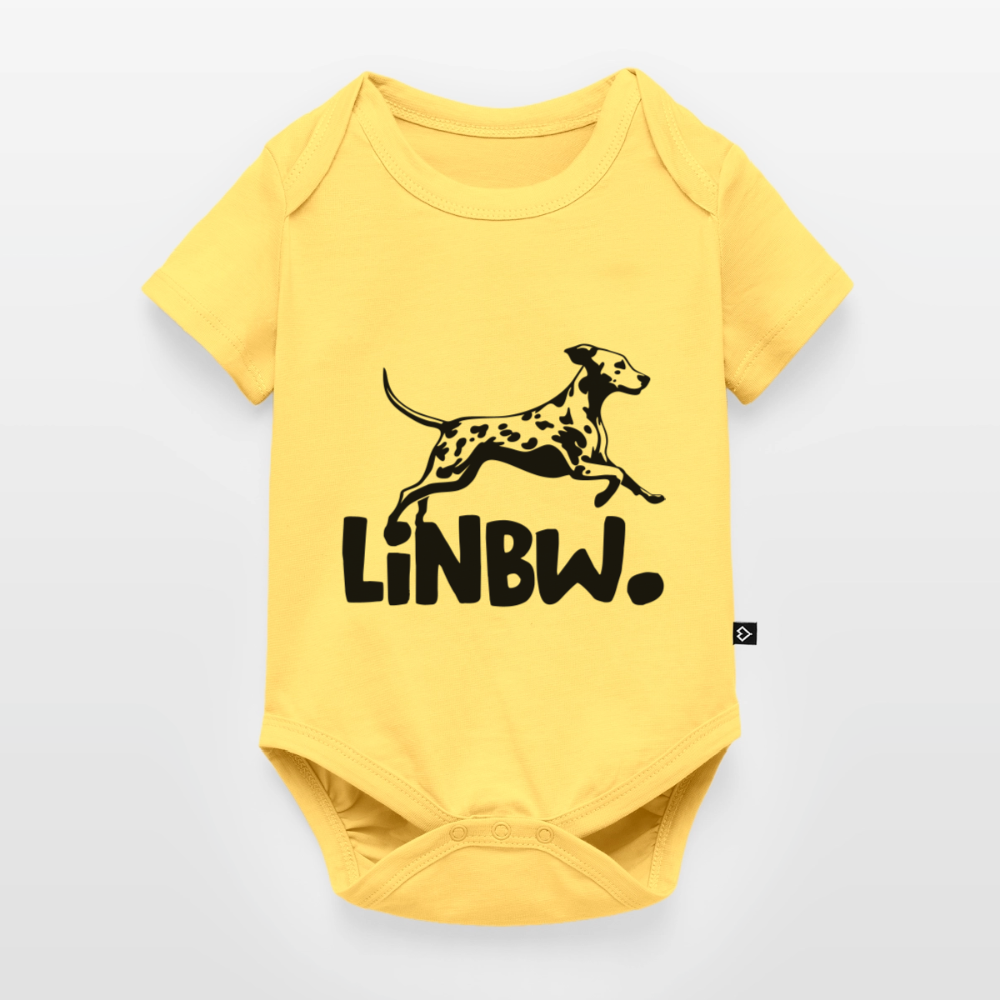 LiNBW. Kurzarm-Body Black Edition - Pastellgelb