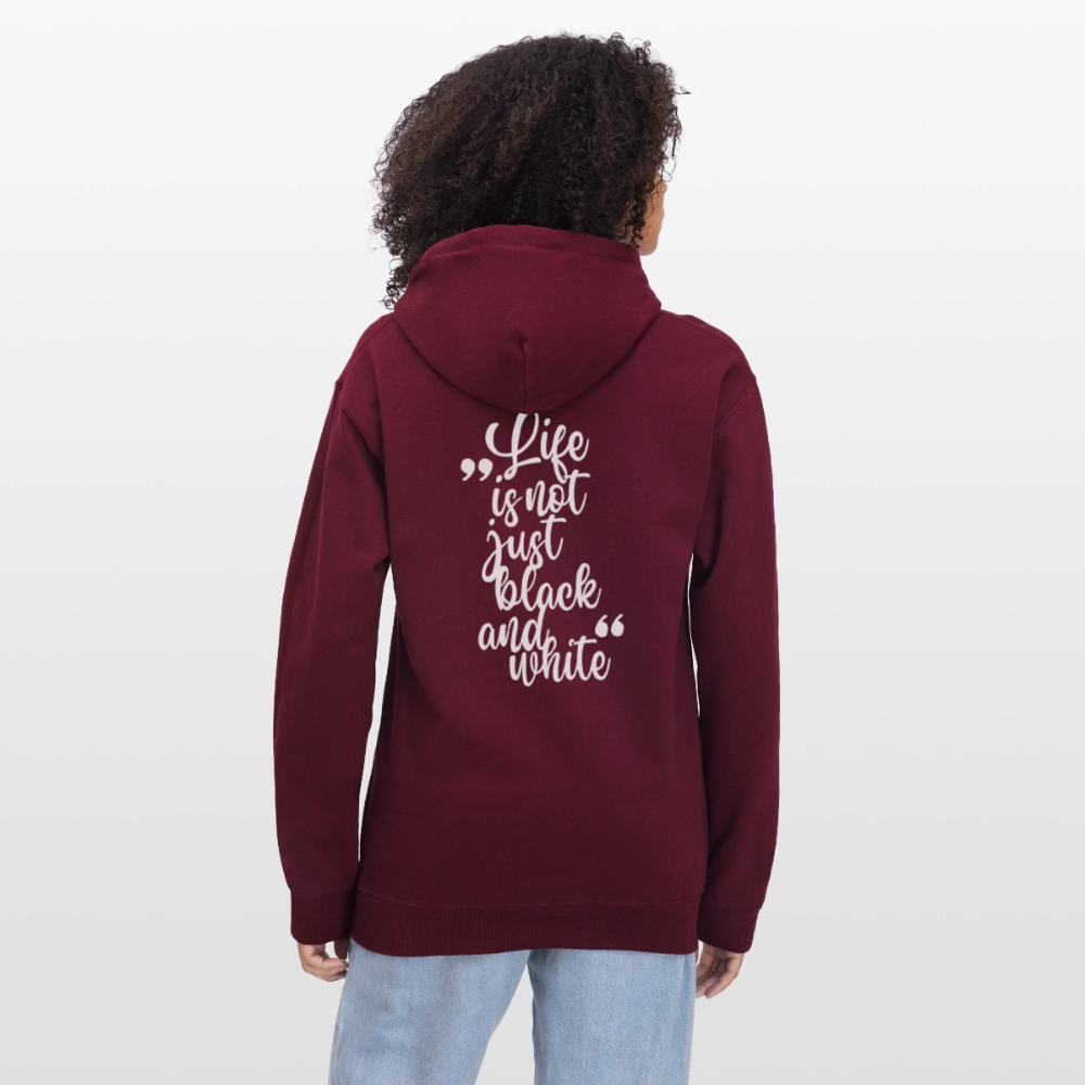 LiNBW. Crew Hoodie White Edition Life is not just black and white - Maroon