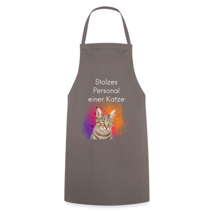 Pedro´s Kochschürze Stolzes Personal einer Katze White Edition - Grau