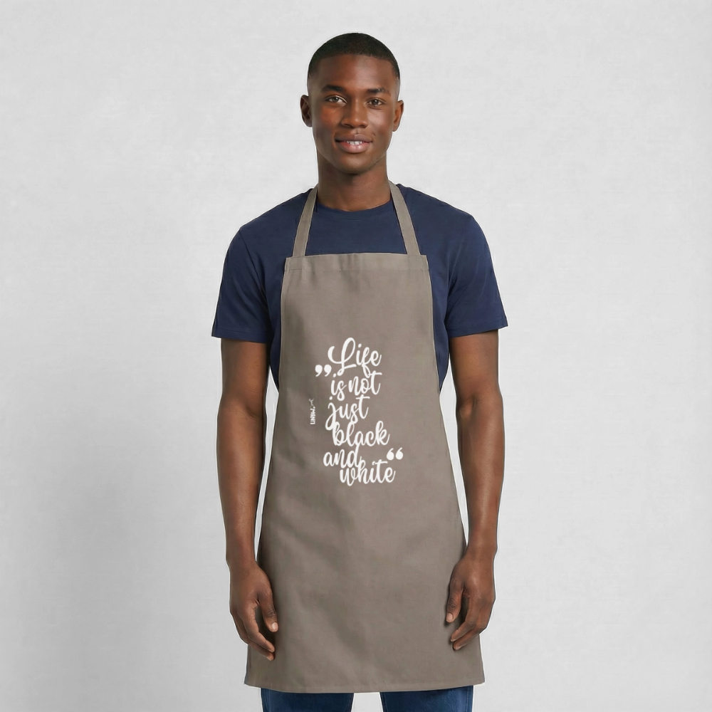 Life is not just black and white Kochschürze White Edition - Grau