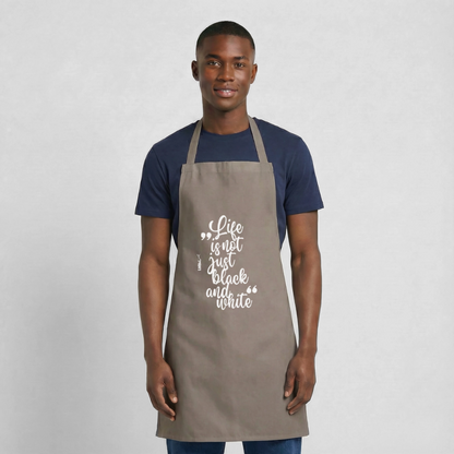 Life is not just black and white Kochschürze White Edition - Grau
