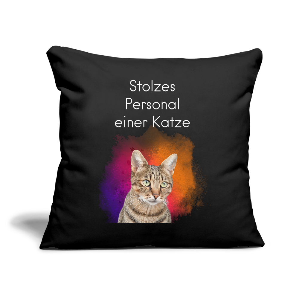 Pedro´s Kissen Stolzes Personal einer Katze White Edition - Schwarz