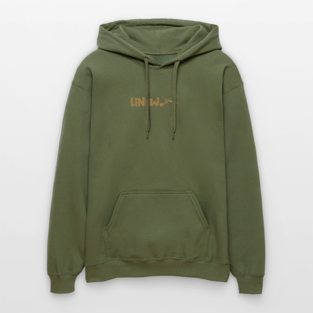 LiNBW. Crew Hoodie Brown Edition Life is not just black and white - Militärgrün