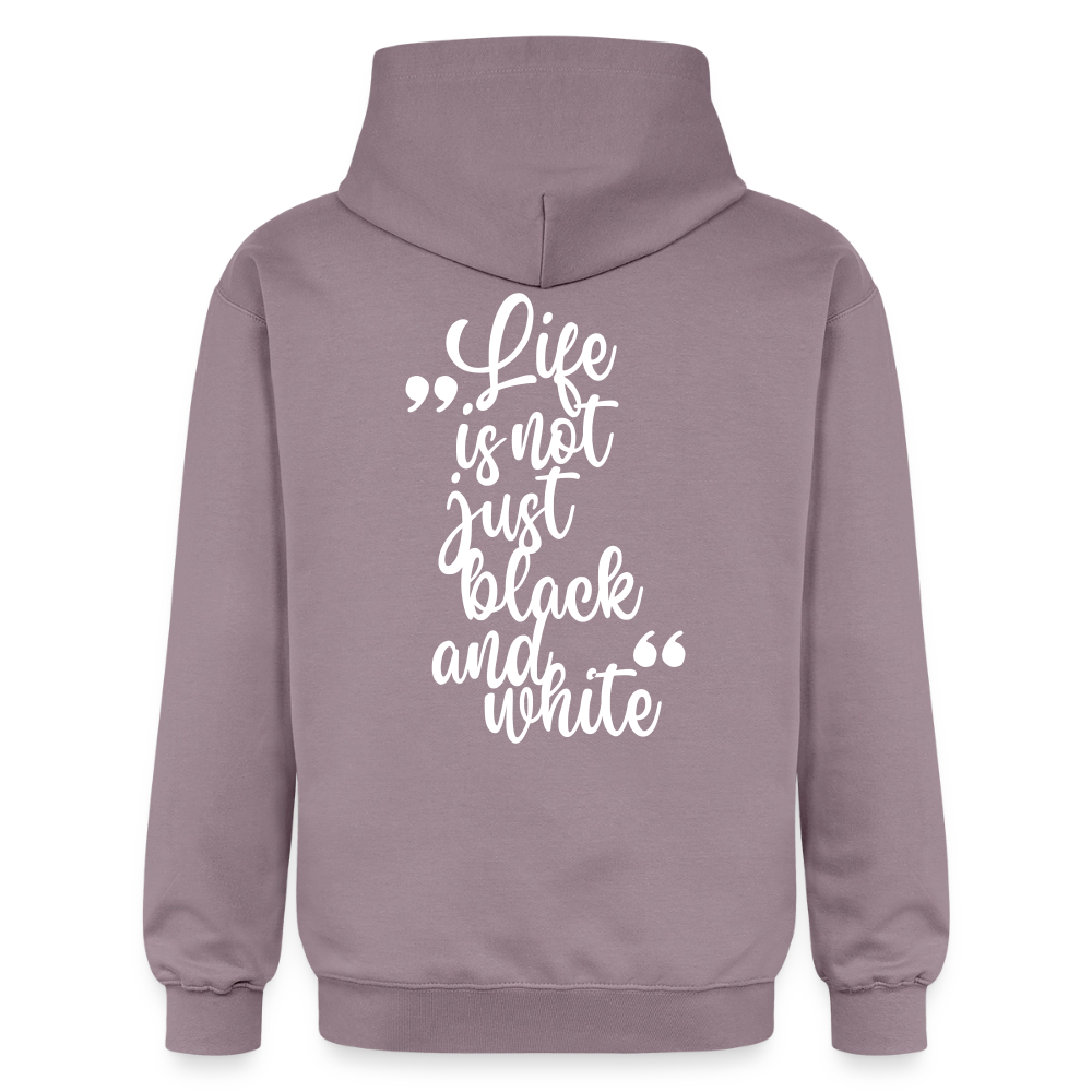 LiNBW. Crew Hoodie White Edition Life is not just black and white - Lilagrau 