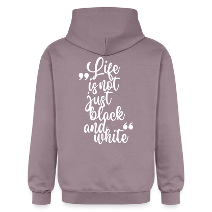 LiNBW. Crew Hoodie White Edition Life is not just black and white - Lilagrau 
