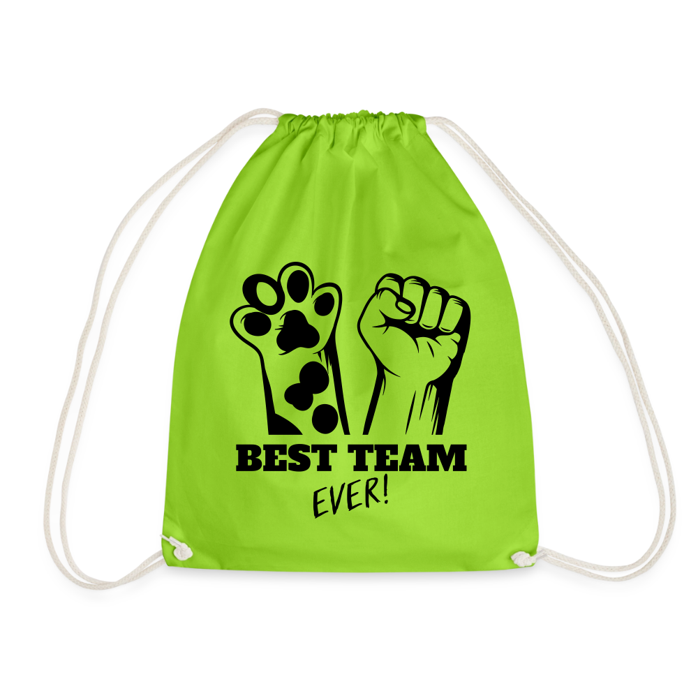 Best Team Ever Turnbeutel Black Edition - Neongrün