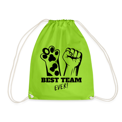 Best Team Ever Turnbeutel Black Edition - Neongrün