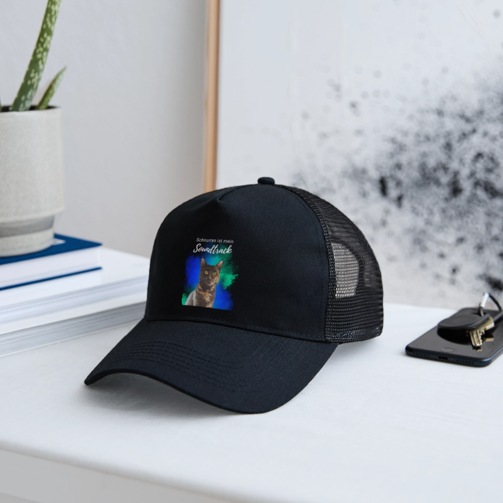 Nala´s Trucker Cap Schnurren ist mein Soundtrack White Edition - Schwarz/Schwarz
