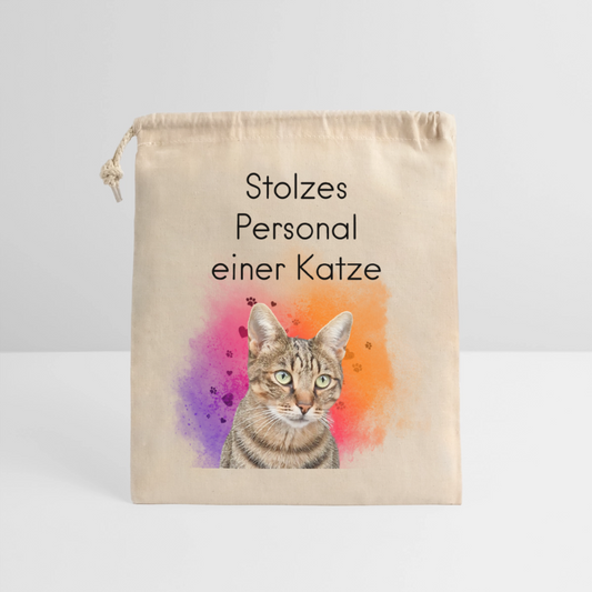 Pedro´s Baumwollbeutel Stolzes Personal einer Katze Black Edition - Natur