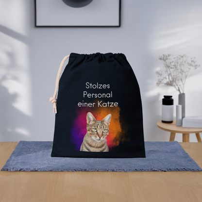 Pedro´s Baumwollbeutel Stolzes Personal einer Katze White Edition - Navy