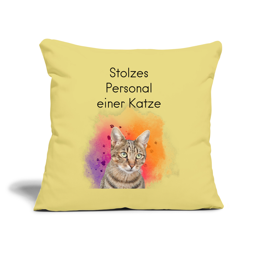 Pedro´s Kissen Stolzes Personal einer Katze Black Edition - Hellgelb