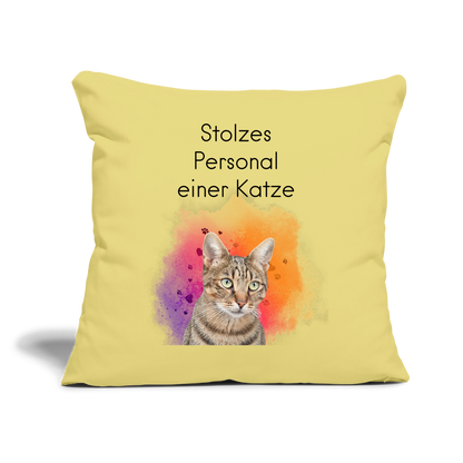 Pedro´s Kissen Stolzes Personal einer Katze Black Edition - Hellgelb