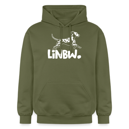 LiNBW. Hoodie White Edition - Militärgrün