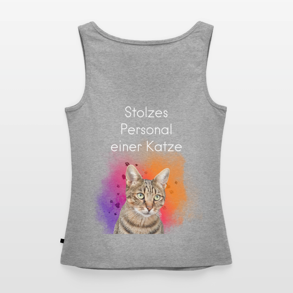 Pedro´s Tank Top Premium Stolzes Personal einer Katze CAT MOM Black Edition - Grau meliert