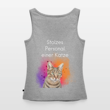 Pedro´s Tank Top Premium Stolzes Personal einer Katze CAT MOM Black Edition - Grau meliert
