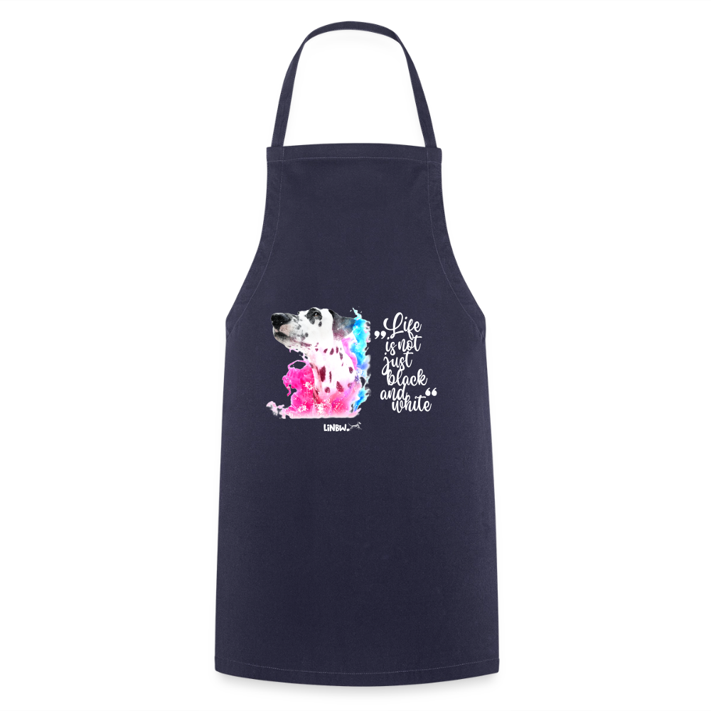 Boa´s Kochschürze Splash Life is not just black and white Edition White - Navy