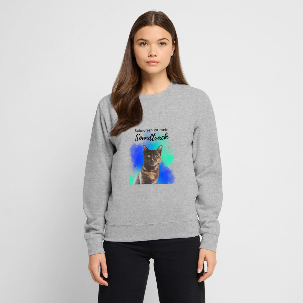 Nala's Classic Pullover Schnurren ist mein Soundtrack Black Edition - Weißgrau meliert