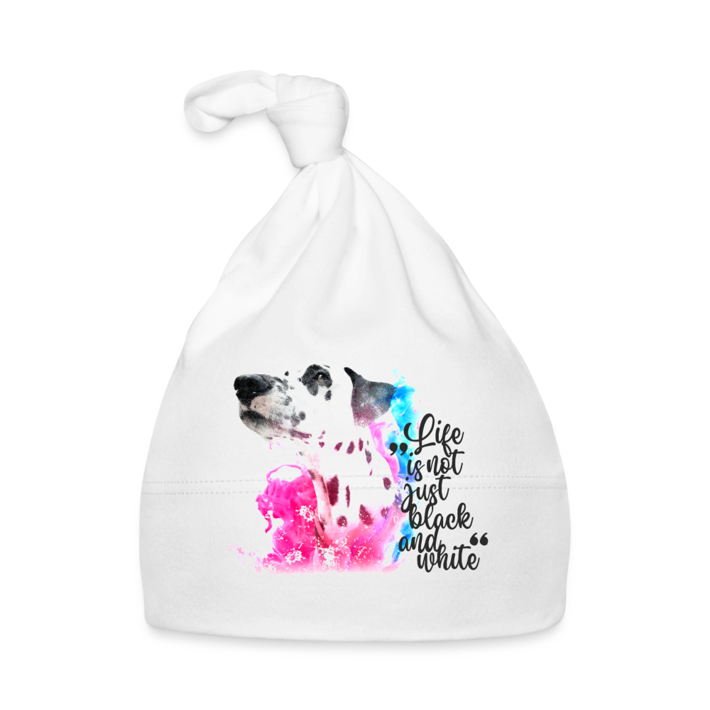 Boa´s Baby Mütze Splash Life is not just black and white - Weiß
