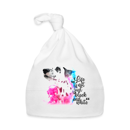 Boa´s Baby Mütze Splash Life is not just black and white - Weiß