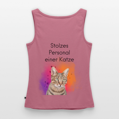 CAT MOM | Damen-Tanktop mit schwarzem Schriftzug - Mauve